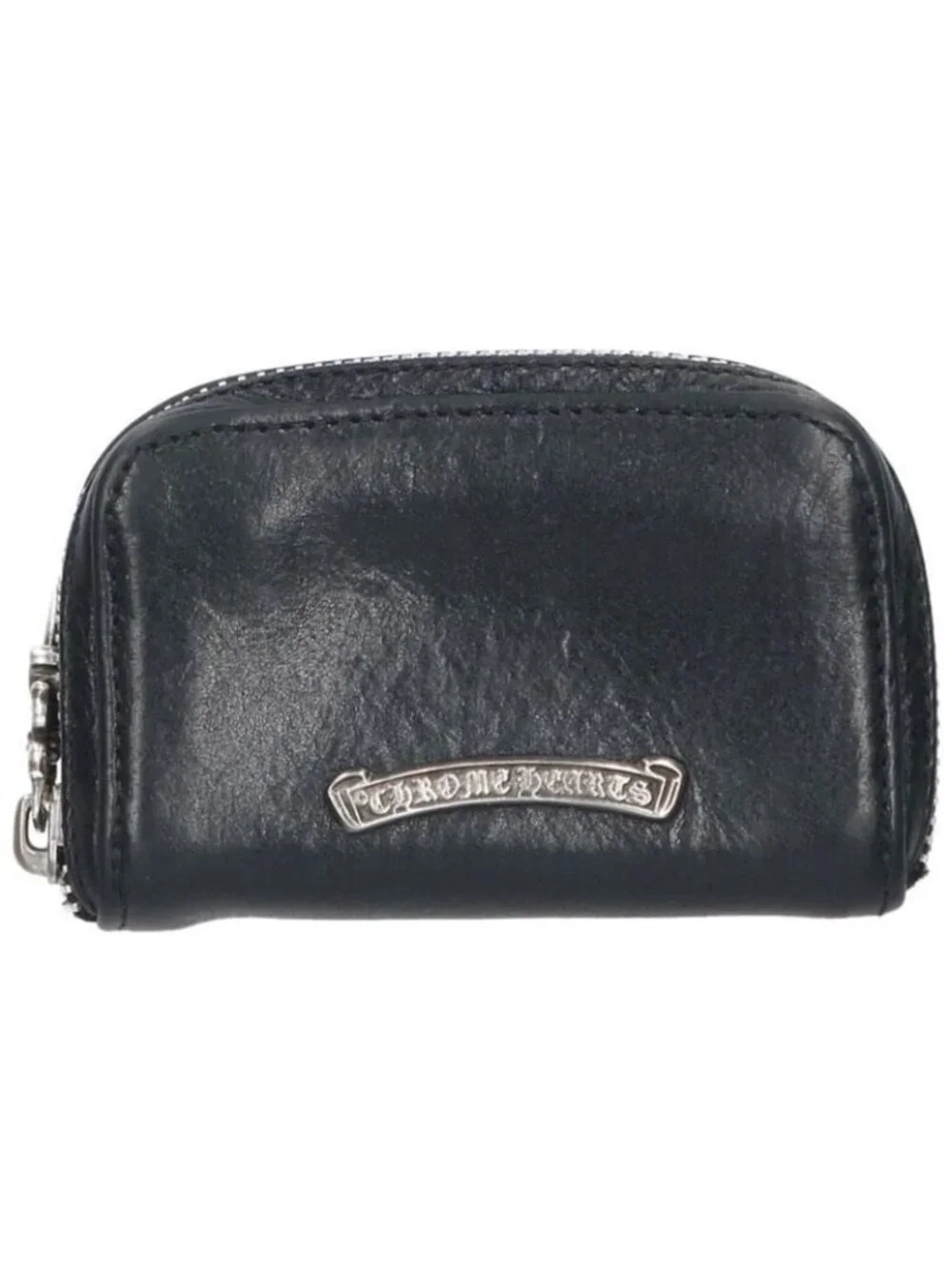 Chrome Hearts Coin Case Daga Round Zip Leather